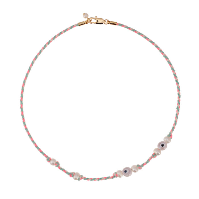 Santorini Cord Necklace - Pink