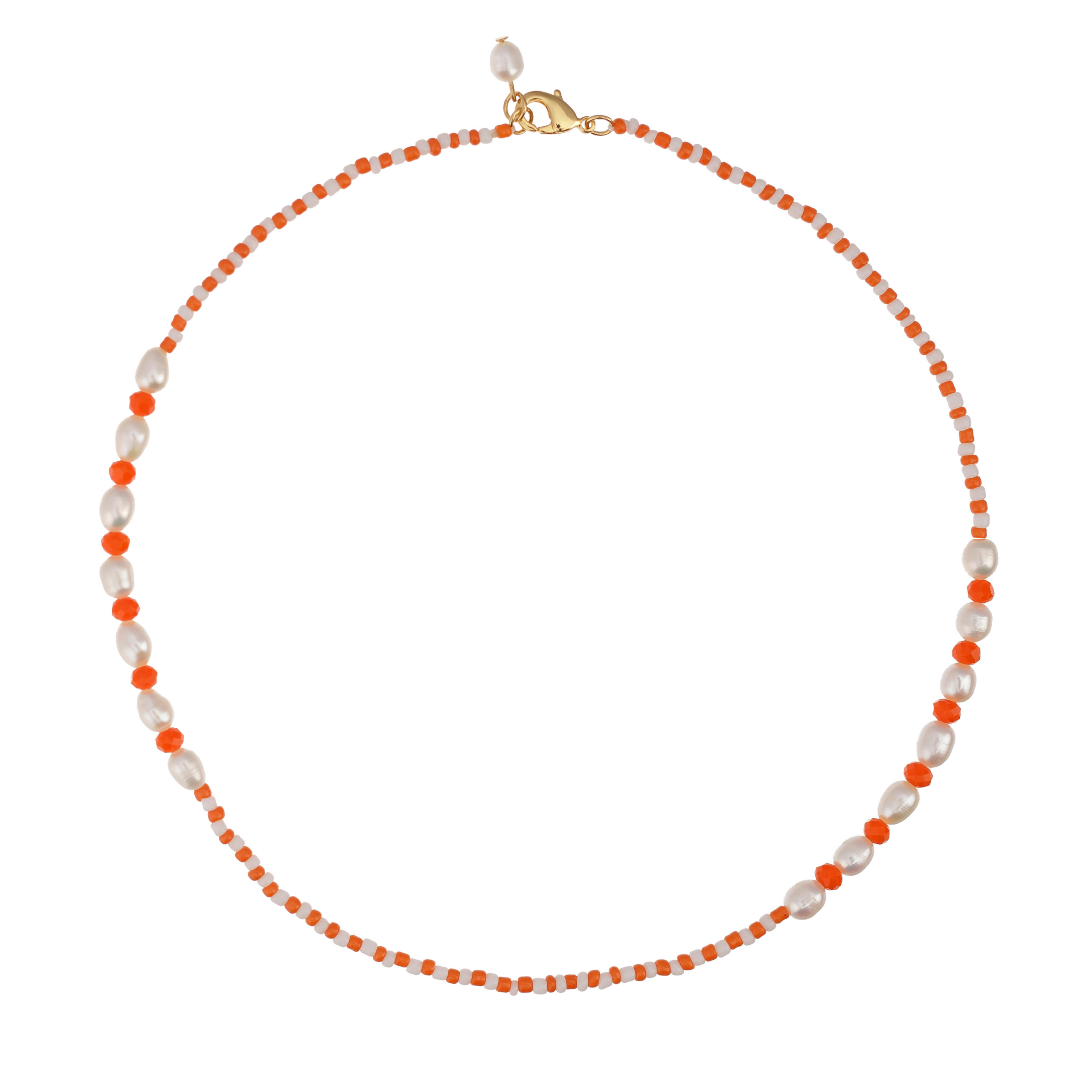 Talis Chains-Tulum beaded necklace tangerine £40