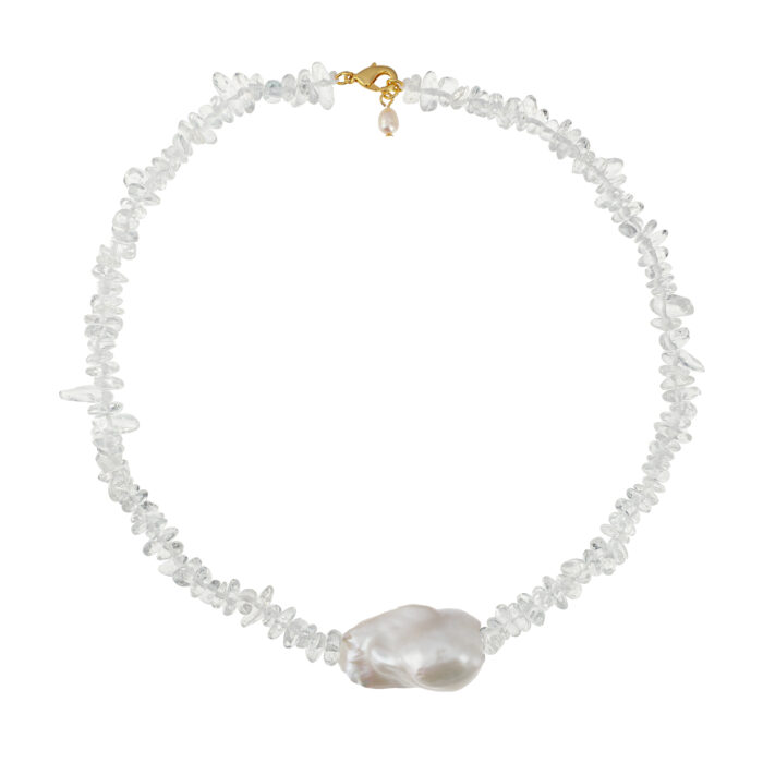 Chip Stone XL Pearl Necklace - Clear