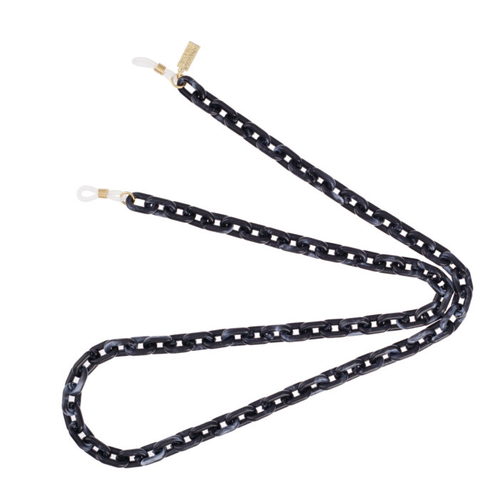 Resin Light Sunglasses Chain Black Marble