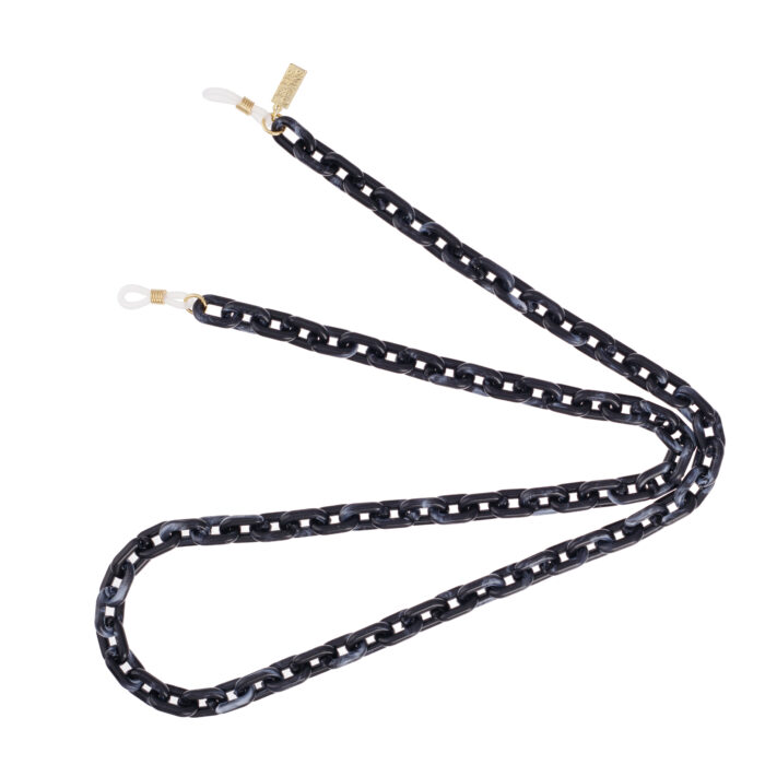 Resin Light Sunglasses Chain Black Marble