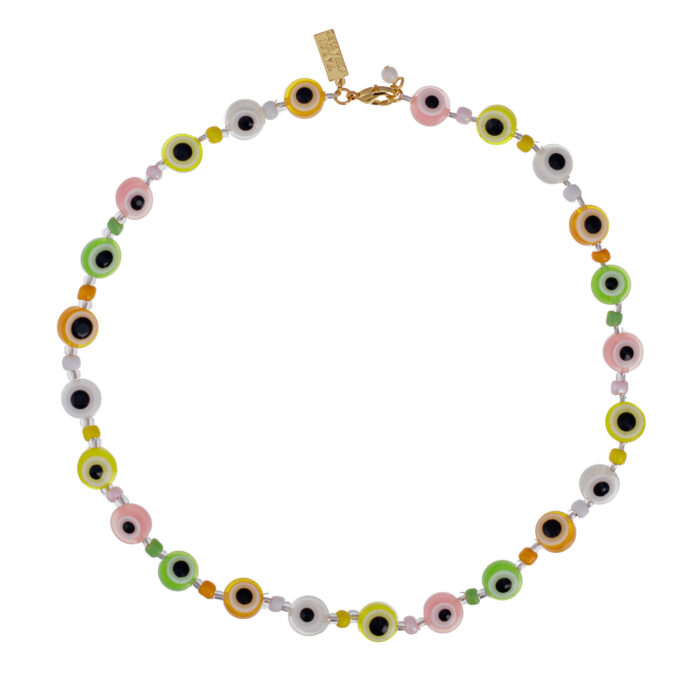 All Eyes On You Beaded Choker- Lime