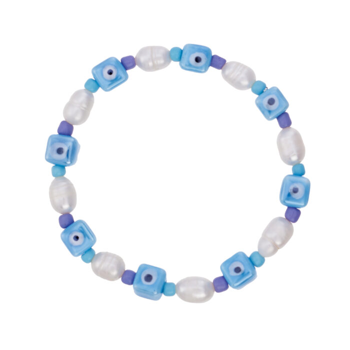 Eye Spy Pearl Bracelet- Blue