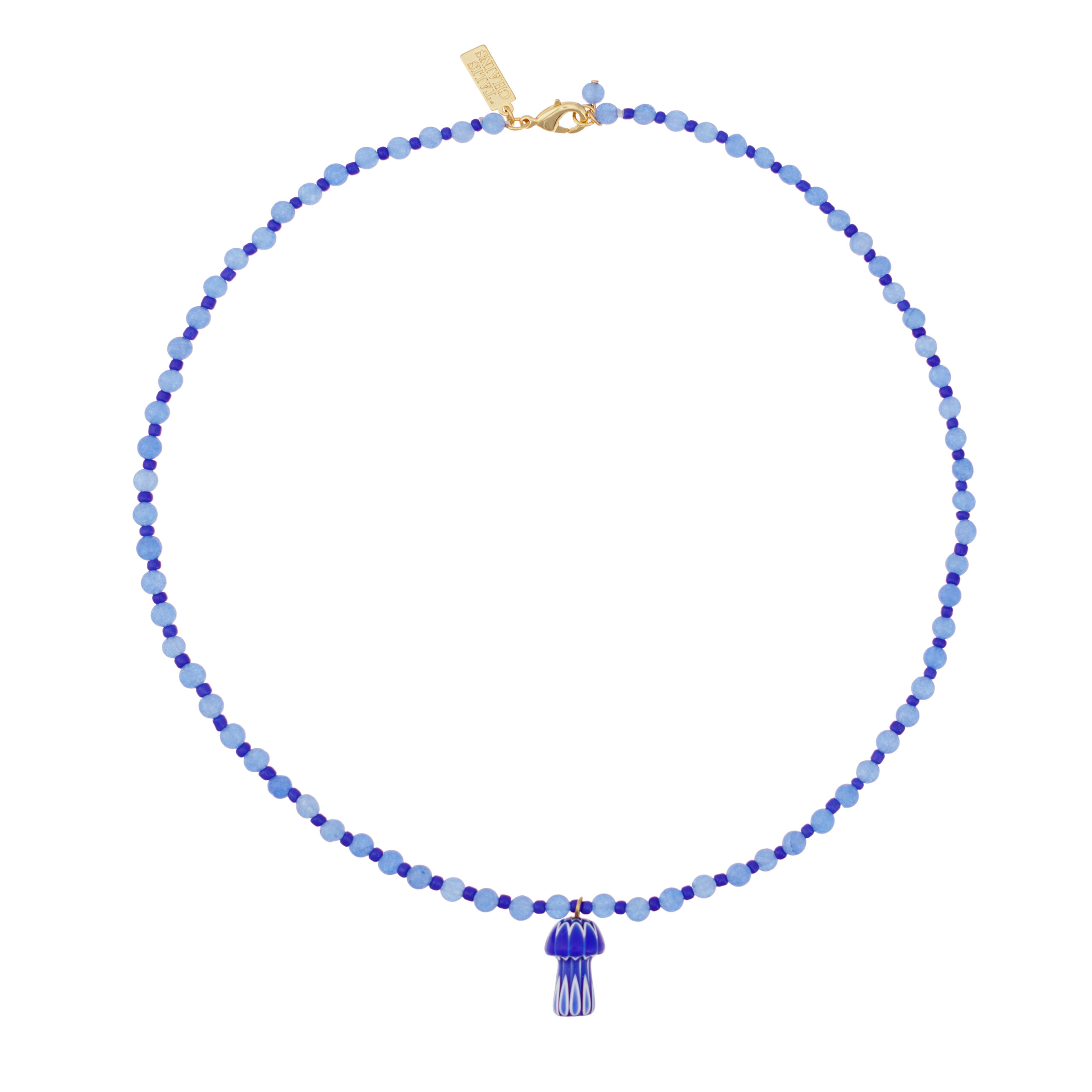 Talis Chains Mini Mushroom Necklace Blue £55