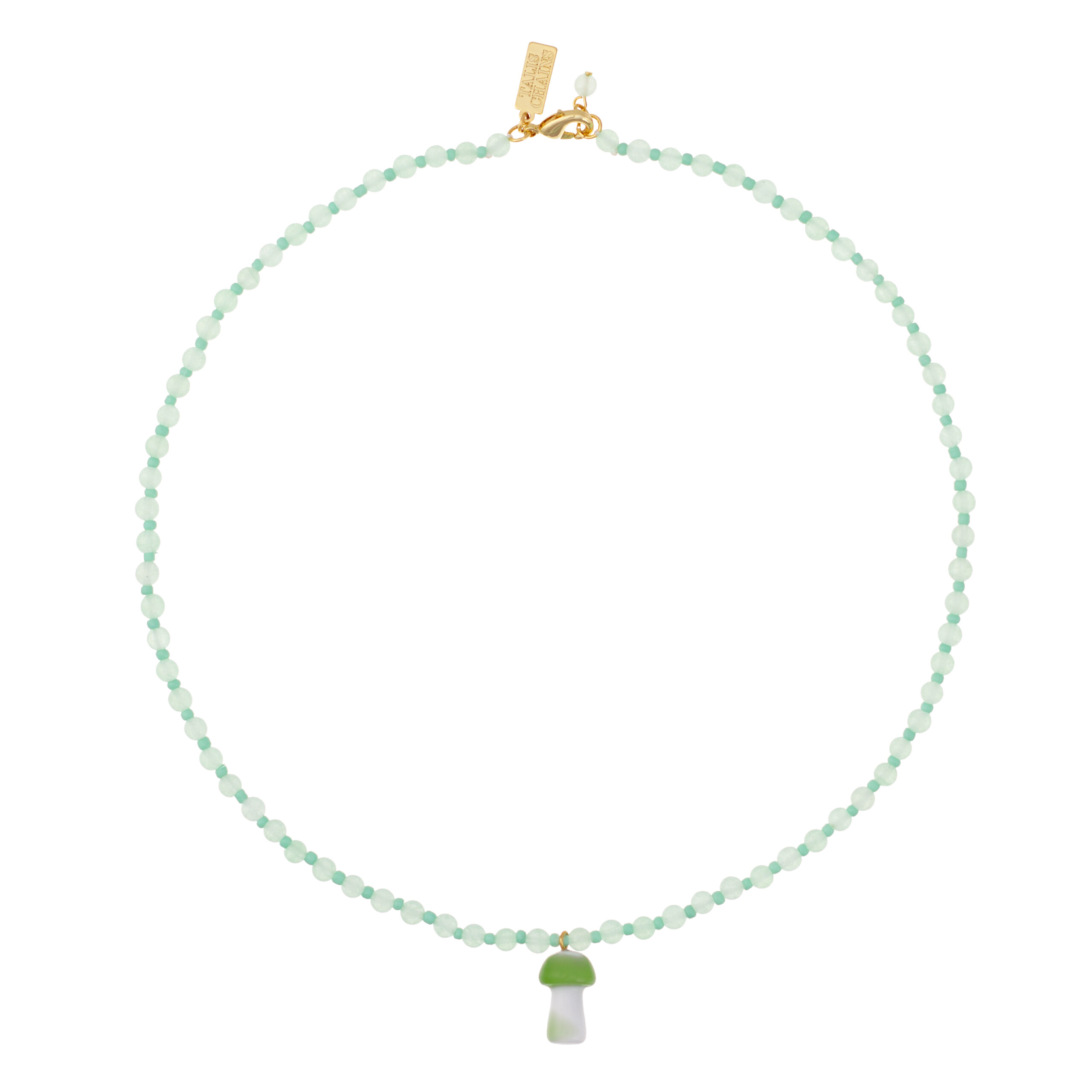 Talis Chains Mini Mushroom Necklace Mint £55