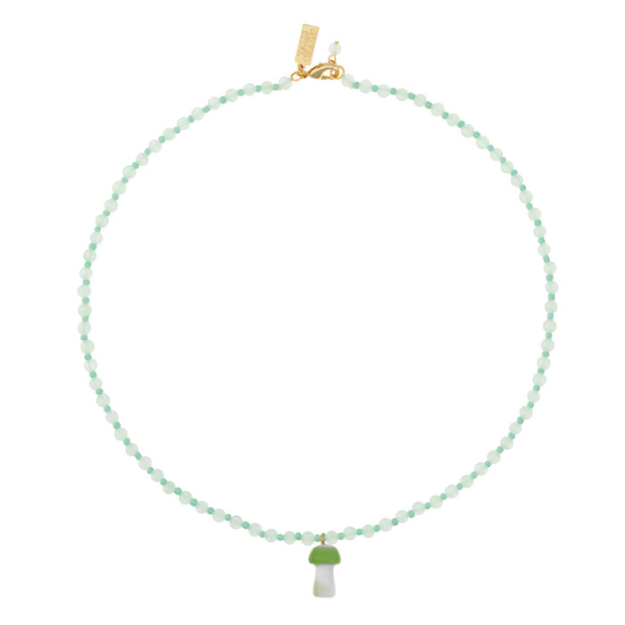 Mini Mushroom Necklace- Mint