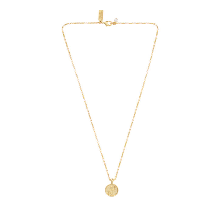 Yin Yang Pendant Necklace- Gold - Image 2