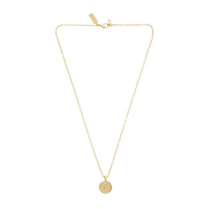 Evil Eye Pendant Necklace- Gold - Image 2