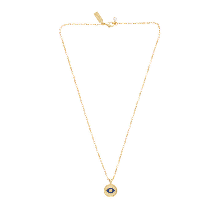 Evil Eye Pendant Necklace- Navy - Image 2