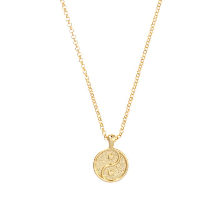 Yin Yang Pendant Necklace- Gold