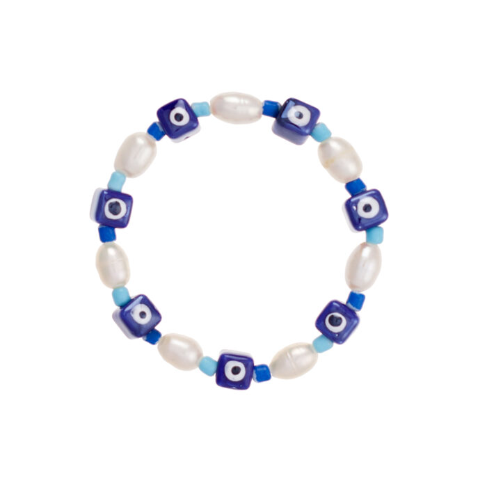 Eye Spy Pearl Bracelet- Navy