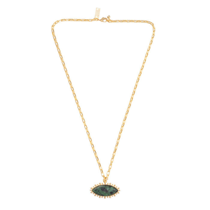 Autumn Jasper  Eye Pendant Necklace - Image 2