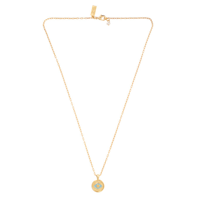 Evil Eye Pendant Necklace - Mint - Image 2