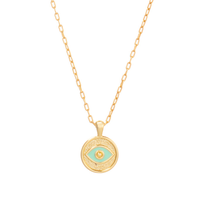 Evil Eye Pendant Necklace - Mint
