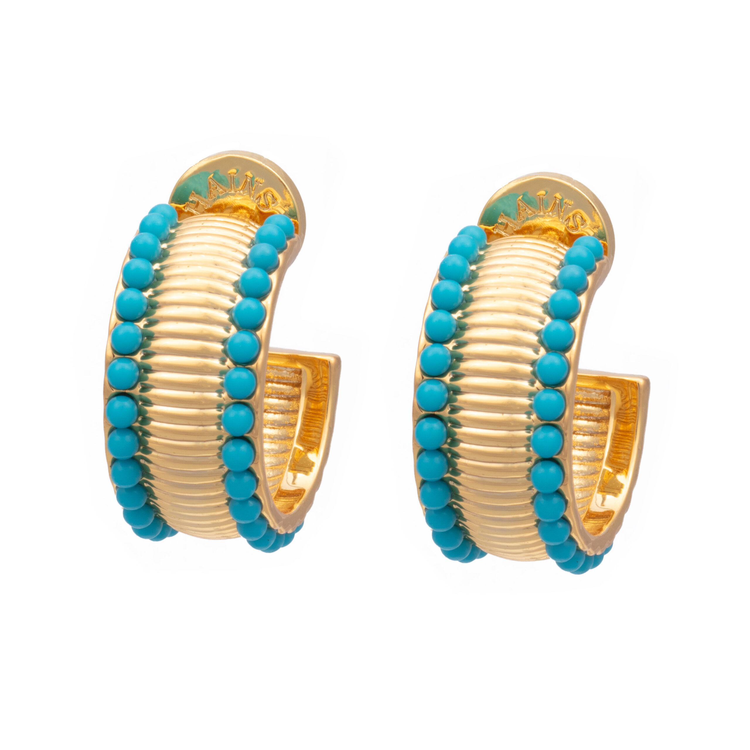 Manhattan Flat Hoops- Turquoise £85