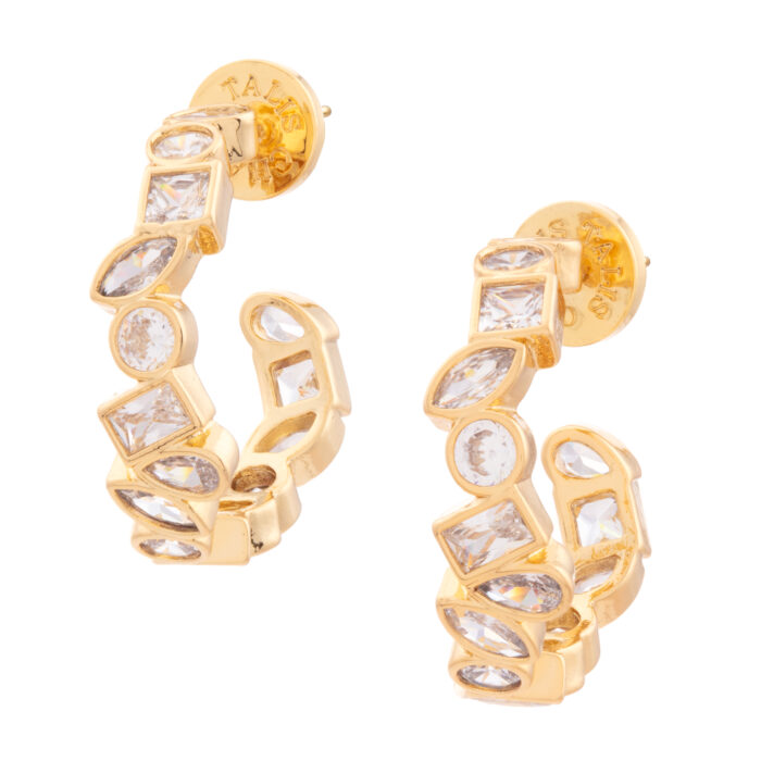 Deconstructed Cubic Zirconia Hoops