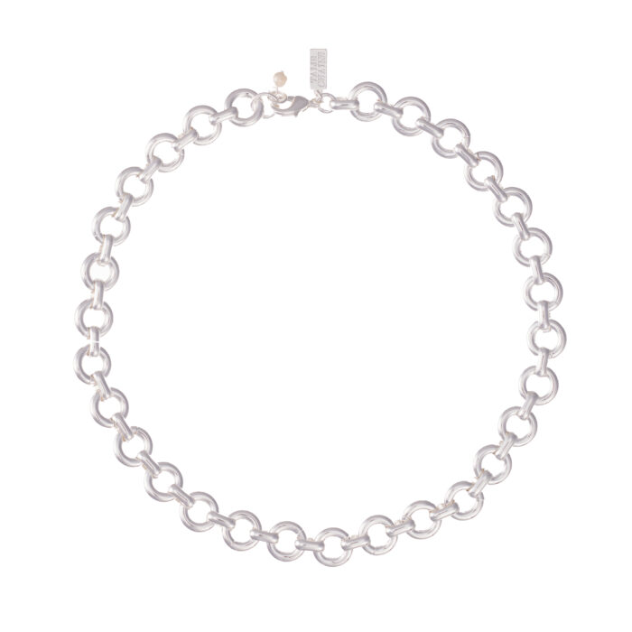 Chubby Link Choker Necklace- Silver