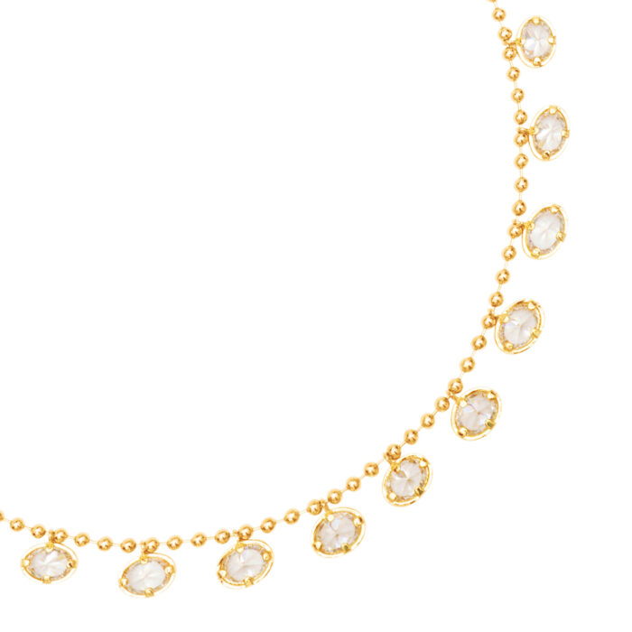 Cubic Zirconia Drop Choker- Gold - Image 2