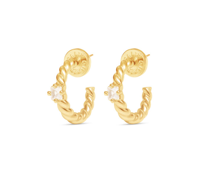 Everyday Twist Hoops- Cubic Zirconia