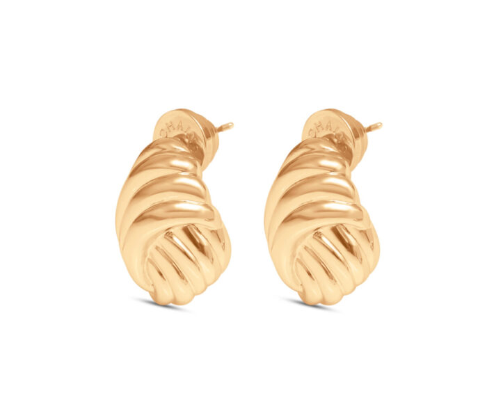 Mini Swirl Stud Earrings- Gold