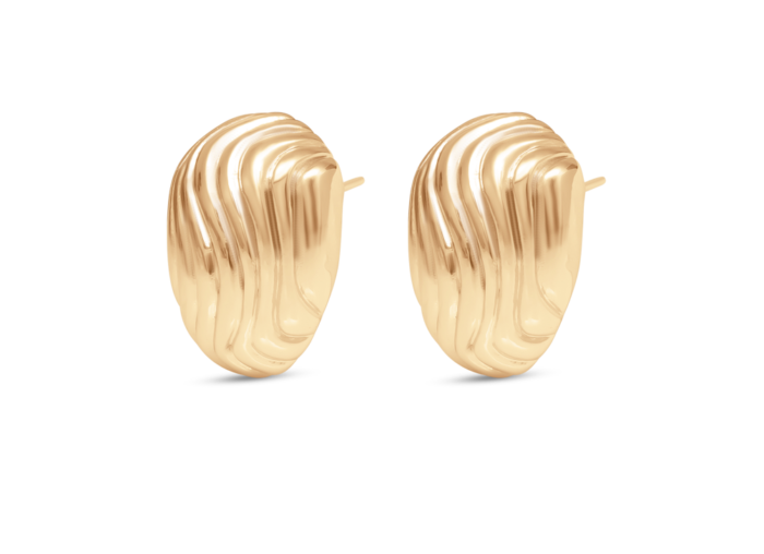 Vintage Stud Earrings- Gold - Image 2