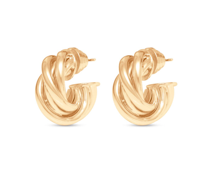 Chunky Twist Hoops- Gold