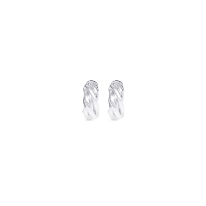 Chunky Twist Hoops- Silver - Image 2