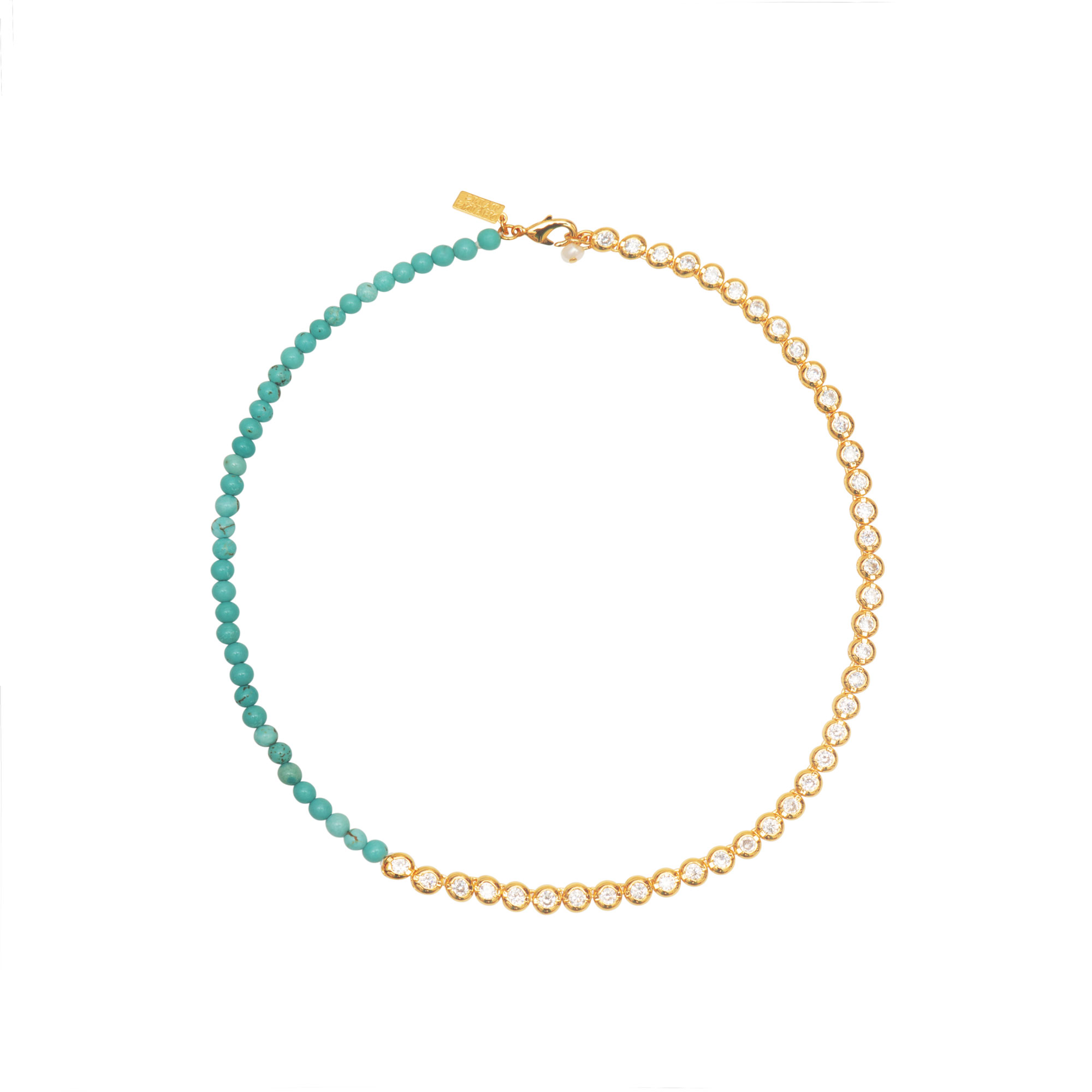 Cubic Zirconia Choker DUO- Turquoise