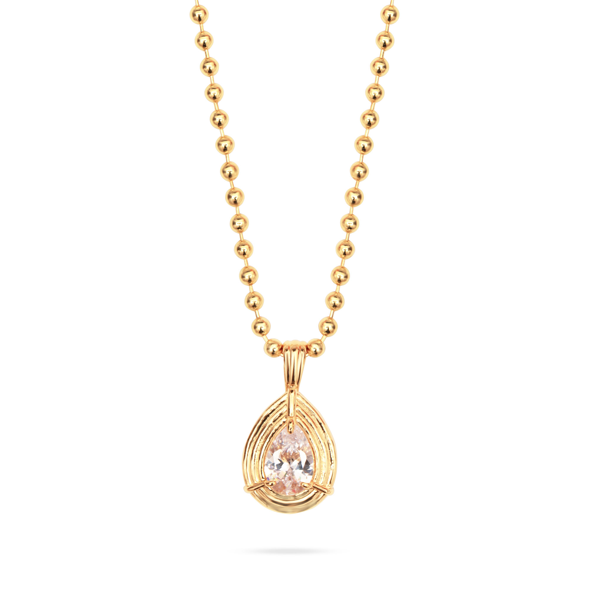 Pear Drop Pendant Necklace- Cubic Zirconia
