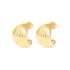 Ridged-fan-Hoops--Gold-