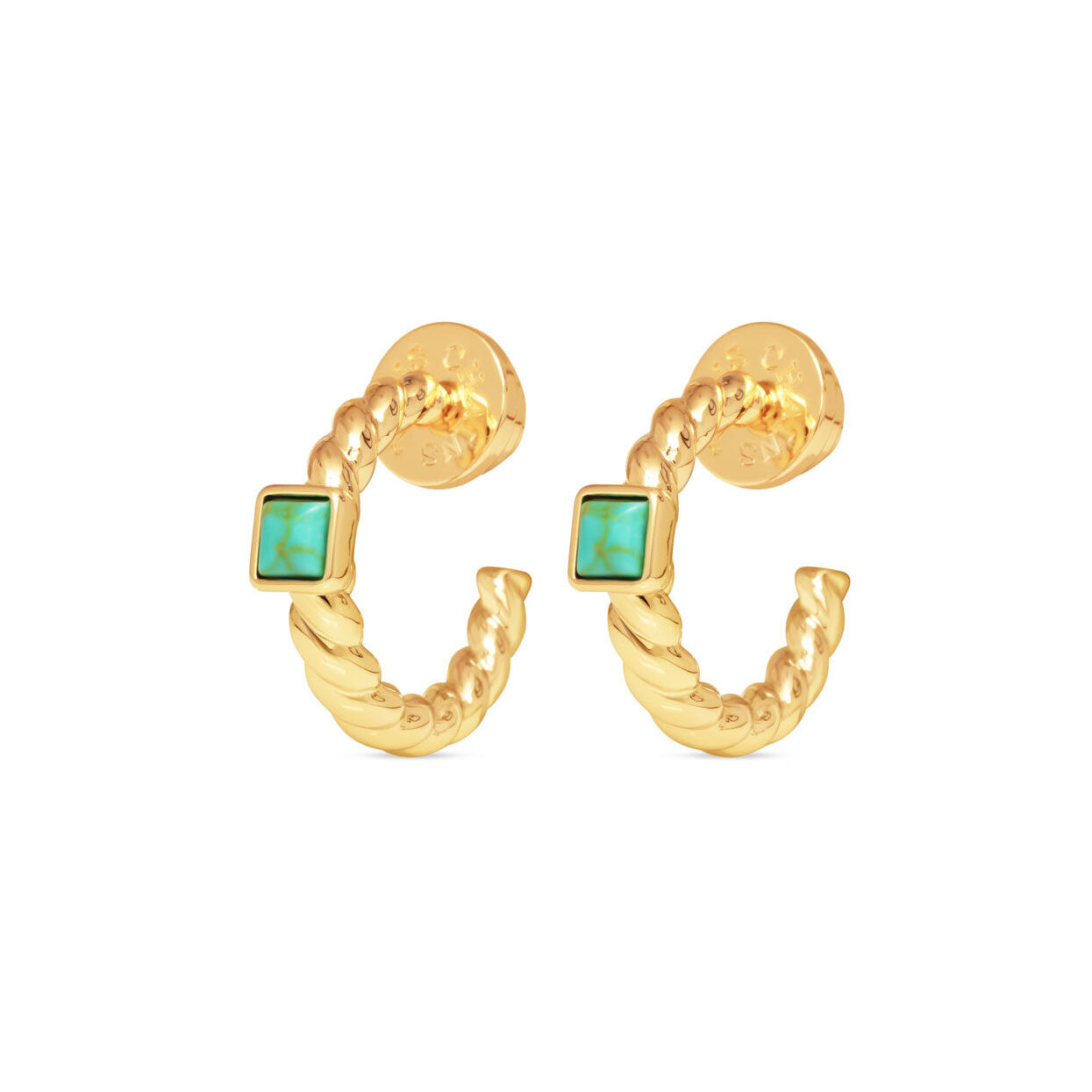 Everyday Twist Hoops- Turquoise