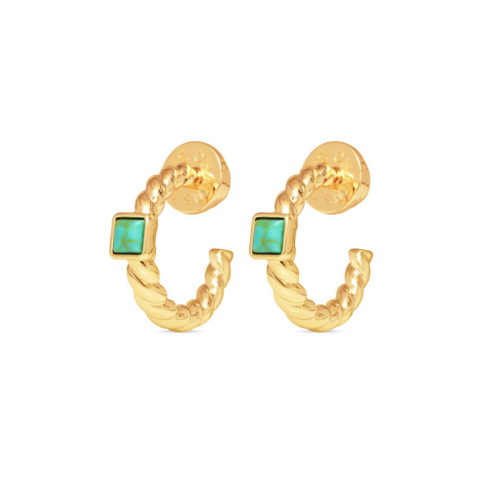 Everyday Twist Hoops- Turquoise