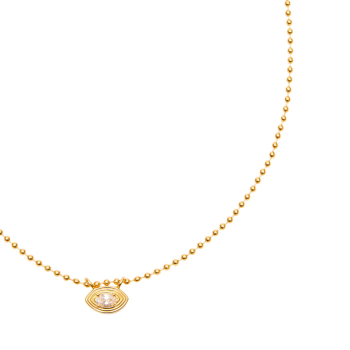 Evil Eye Pendant On Ball Chain- CZ - Image 2