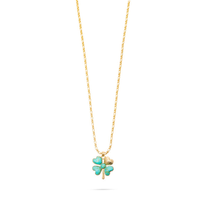 Lucky Me Pendant Necklace- Turquoise
