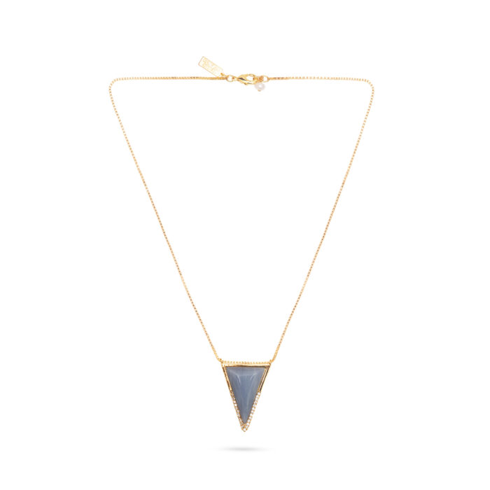 Triangle Pendant Necklace- Blue Lace - Image 2