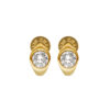 CZ Stud Huggie Earrings- Gold - Thumbnail Image 1