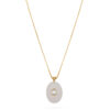 Oval Stone Pendant Necklace- Opal - Thumbnail Image 1