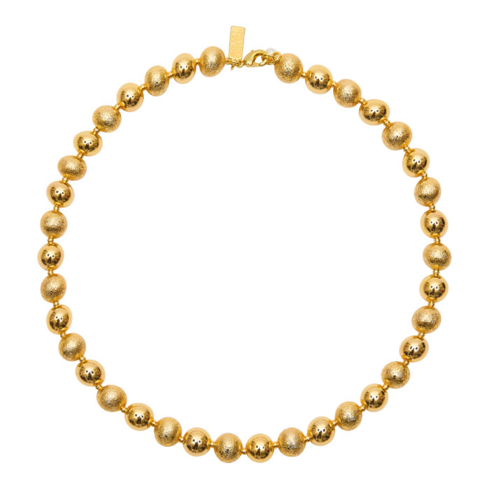 Textured Ball Bead Choker- Gold