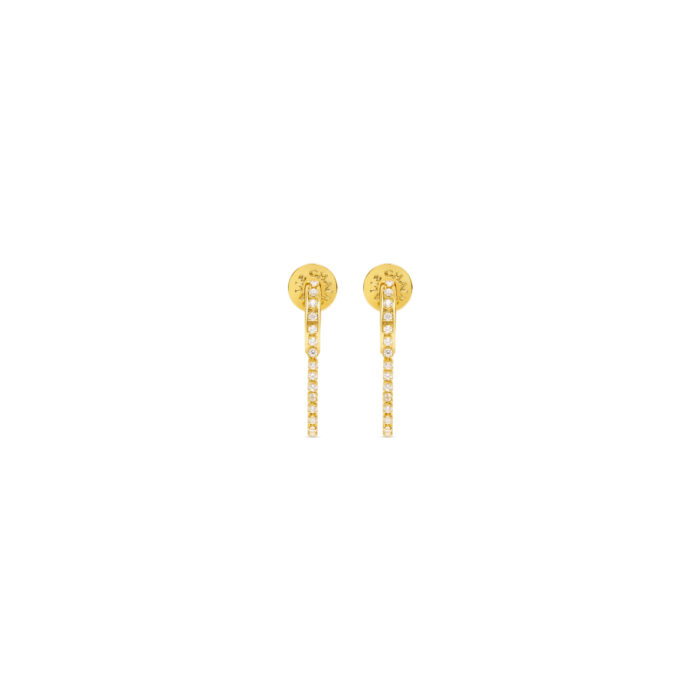 Chain Link Huggies Long- Gold - Image 2