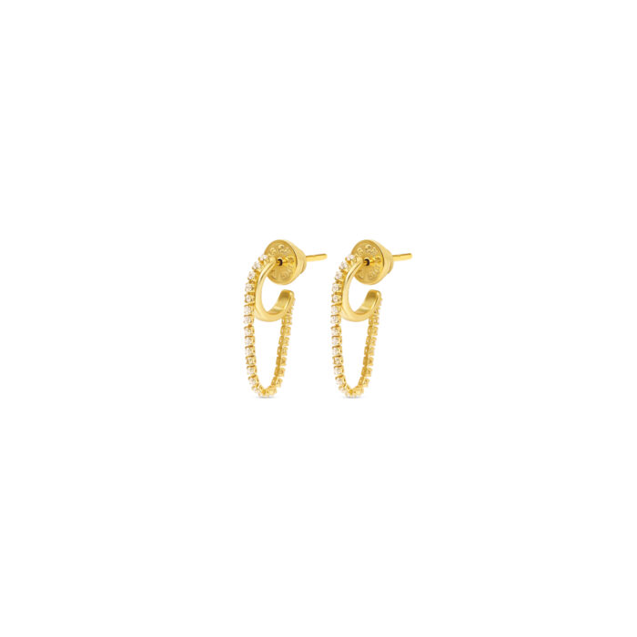 Chain Link Huggies Long- Gold