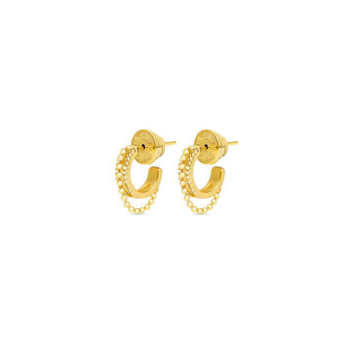 Ball Chain Huggies- Gold