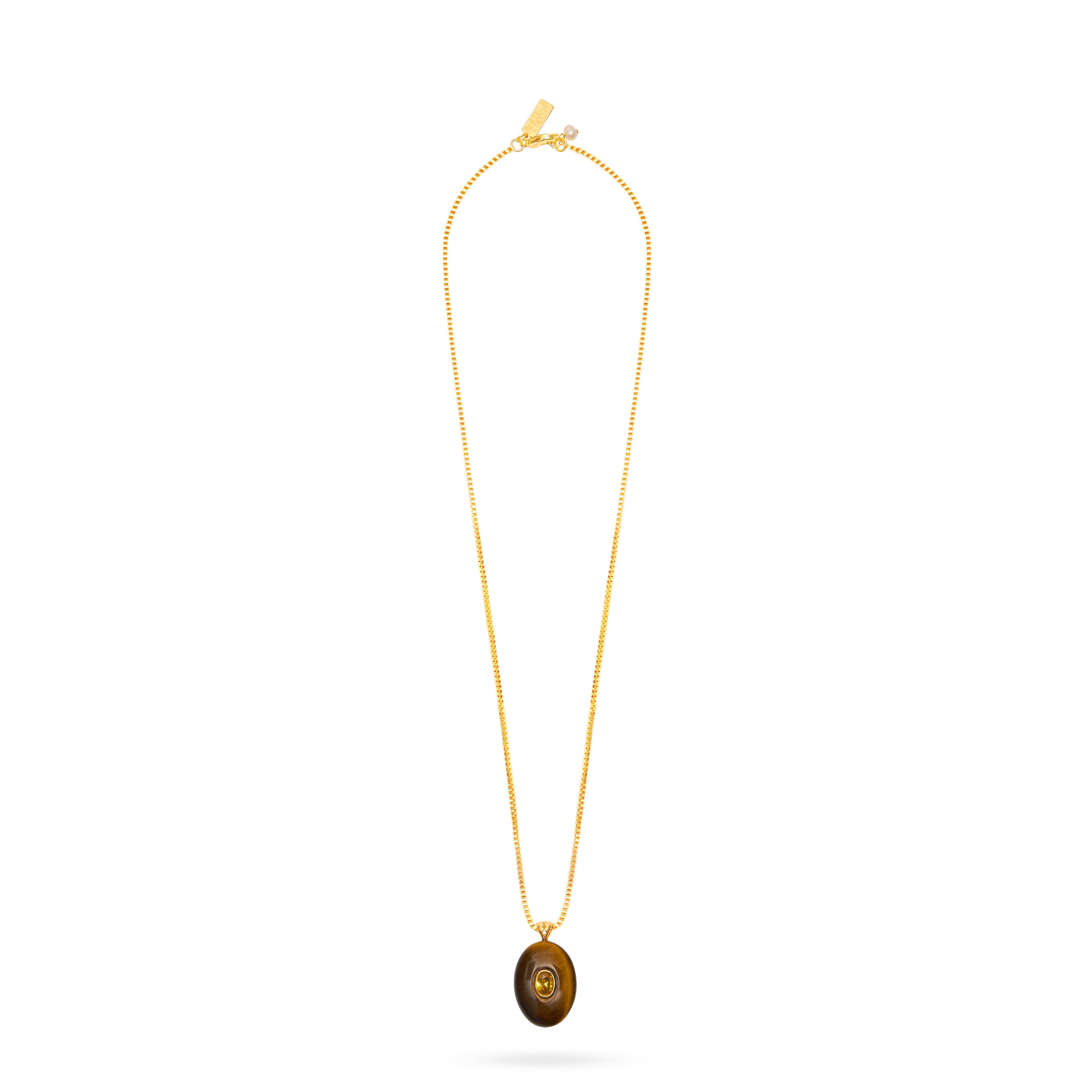 Oval Pendant Necklace- Tiger's Eye - Image 2