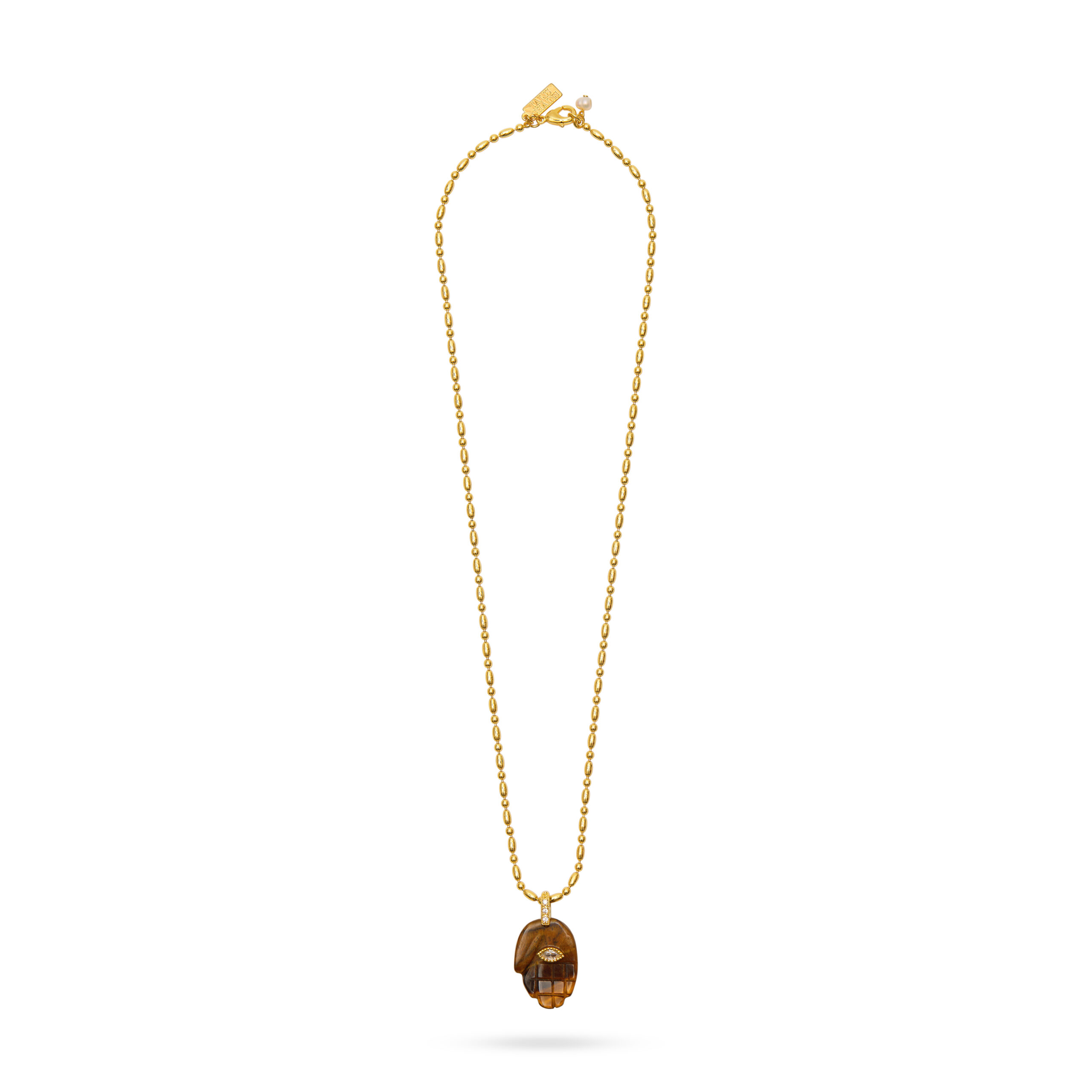 Protective Hand Pendant Necklace- Tiger's Eye - Image 2
