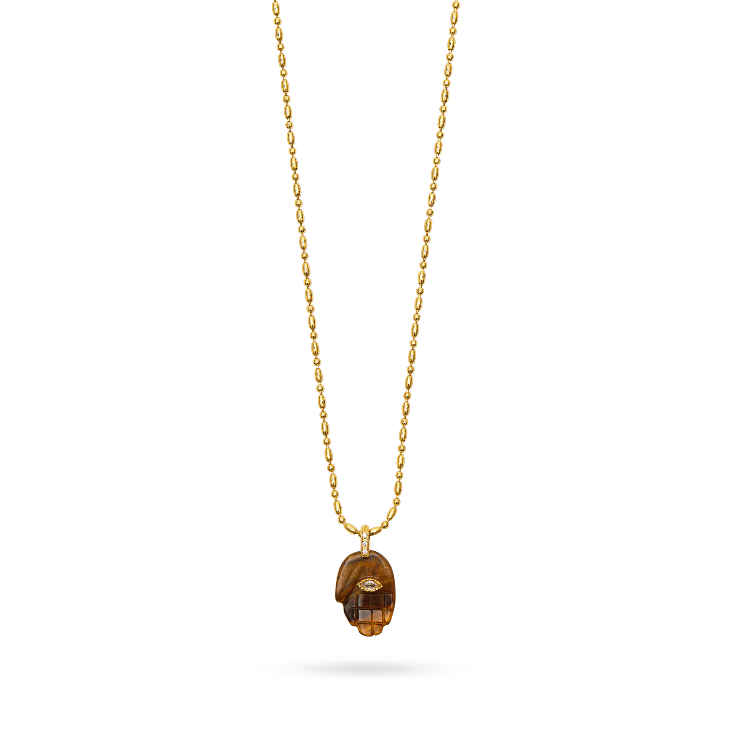 Protective Hand Pendant Necklace- Tiger's Eye