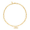 T- Bar Pendant On Link Chain - Gold - Thumbnail Image 1