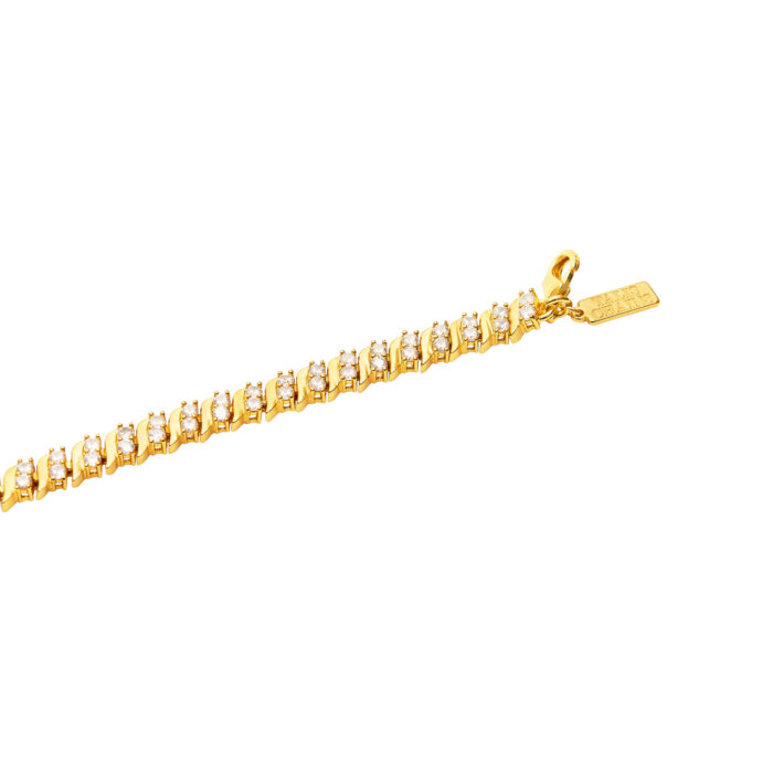 Ridged Tennis Bracelet- CZ - Image 2