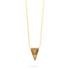 Triangle Pendant Necklace- Bamboo Agate - Thumbnail Image 1
