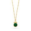 Medallion Pendant Necklace- Malachite - Thumbnail Image 1