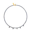Beaded Necklace With CZ Drops- Lapis - Thumbnail Image 1