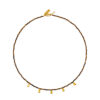 Beaded Necklace With CZ Drops- Tiger's Eye - Thumbnail Image 1